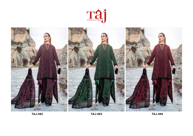 492 To 494 Taj Cotton Pakistani Salwar Suits Wholesale Clothing Suppliers In India
